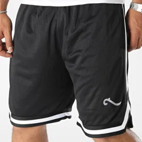 Black and Grey Wave Banded Jogging Shorts