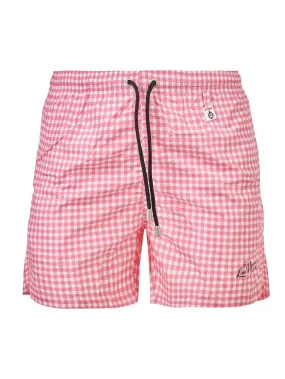 PINK SWIMSUIT IN PRINTED TECHNO
