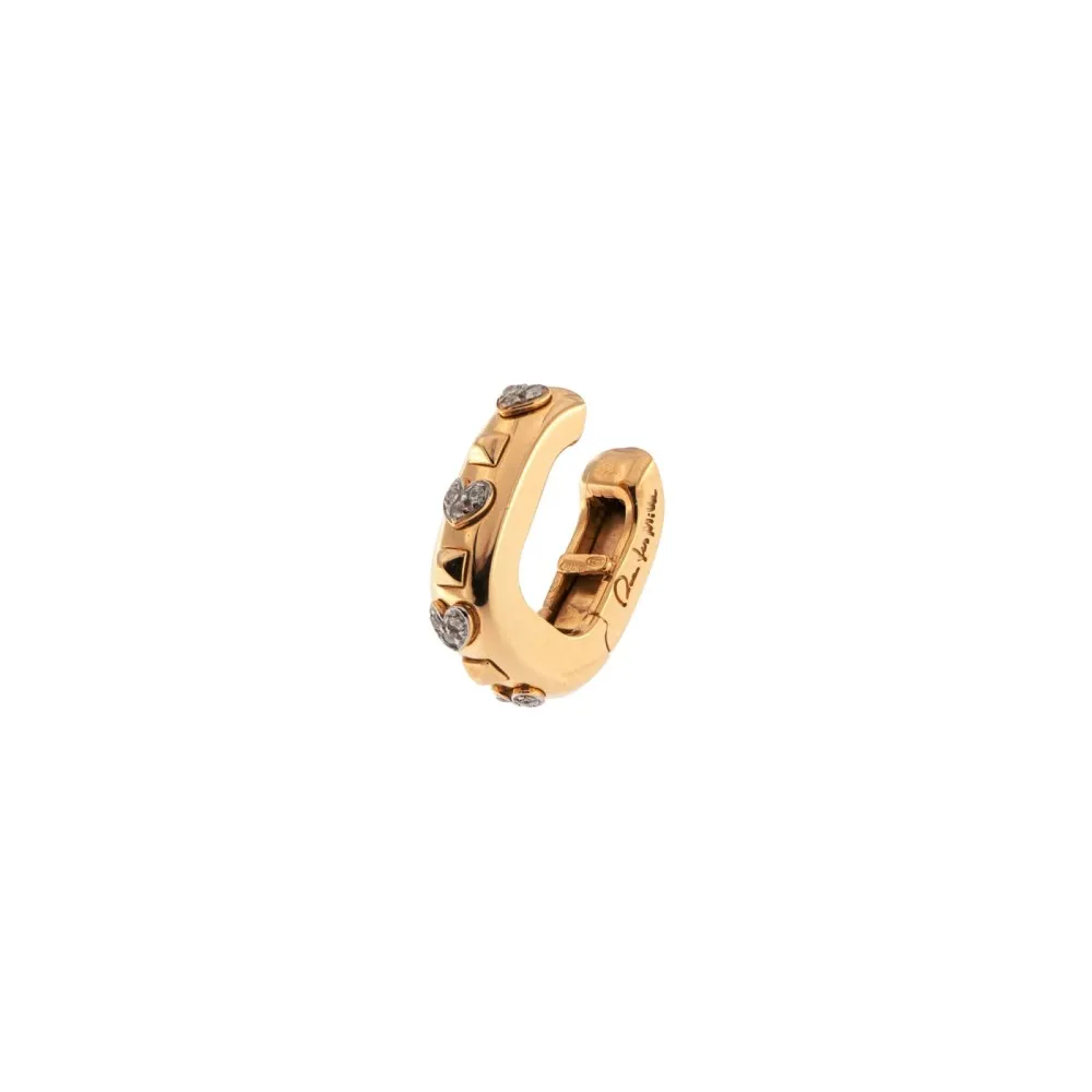Earcuff Rue Des Mille Cuori e Borchiette Zirconi Bianchi ORZ-EAR CW AU
