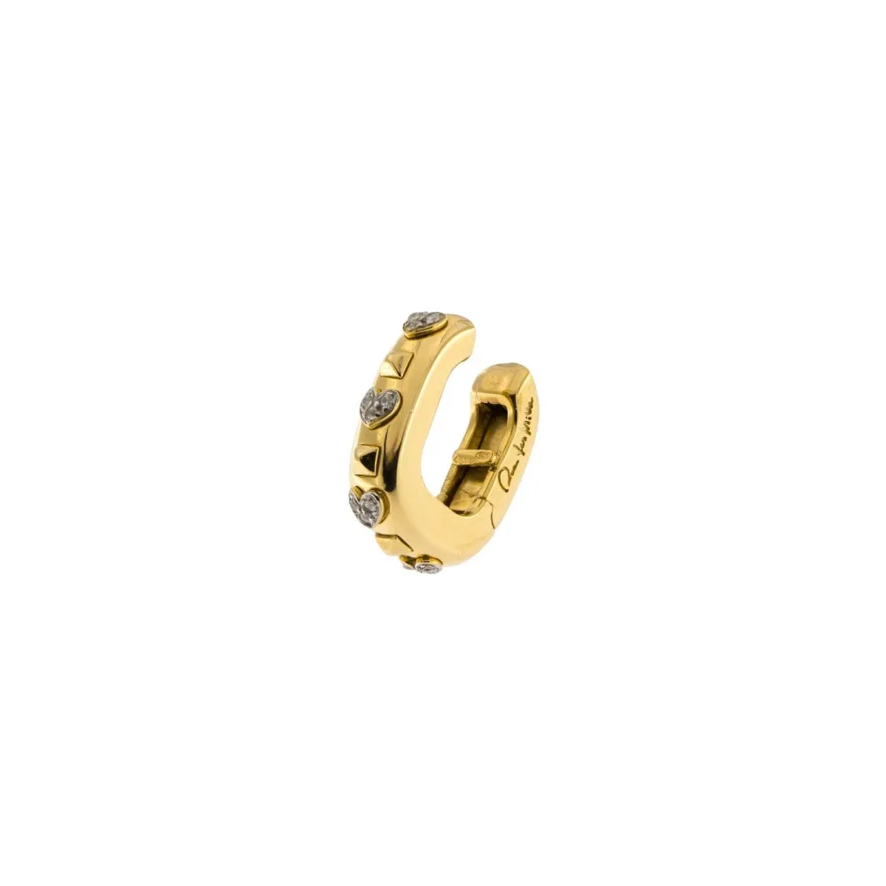 Earcuff Rue Des Mille Cuori e Borchiette Zirconi Bianchi ORZ-EAR CW AU