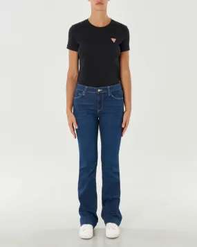 Medium Rise Stretch Cotton Blue Bootcut Jeans