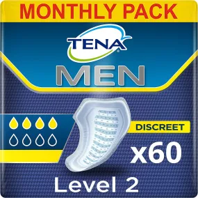 TENA MEN livello di protezione 2, Pacco Scorta Mensile - Protezioni assorbenti specifici per perdite urinarie maschili, discreti