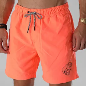 UTCB Orange Fluorescent Black Swim Shorts